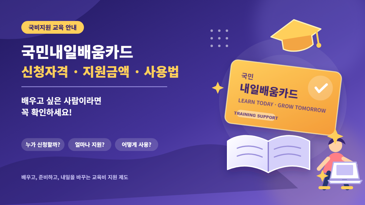 국민내일배움카드 신청자격·지원금액·사용법|배우고 싶은 사람이라면 꼭 확인하세요